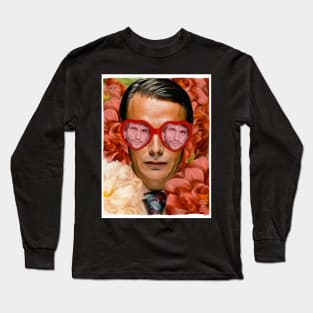 Flower Hannibal with Will Graham Heart Glasses Long Sleeve T-Shirt